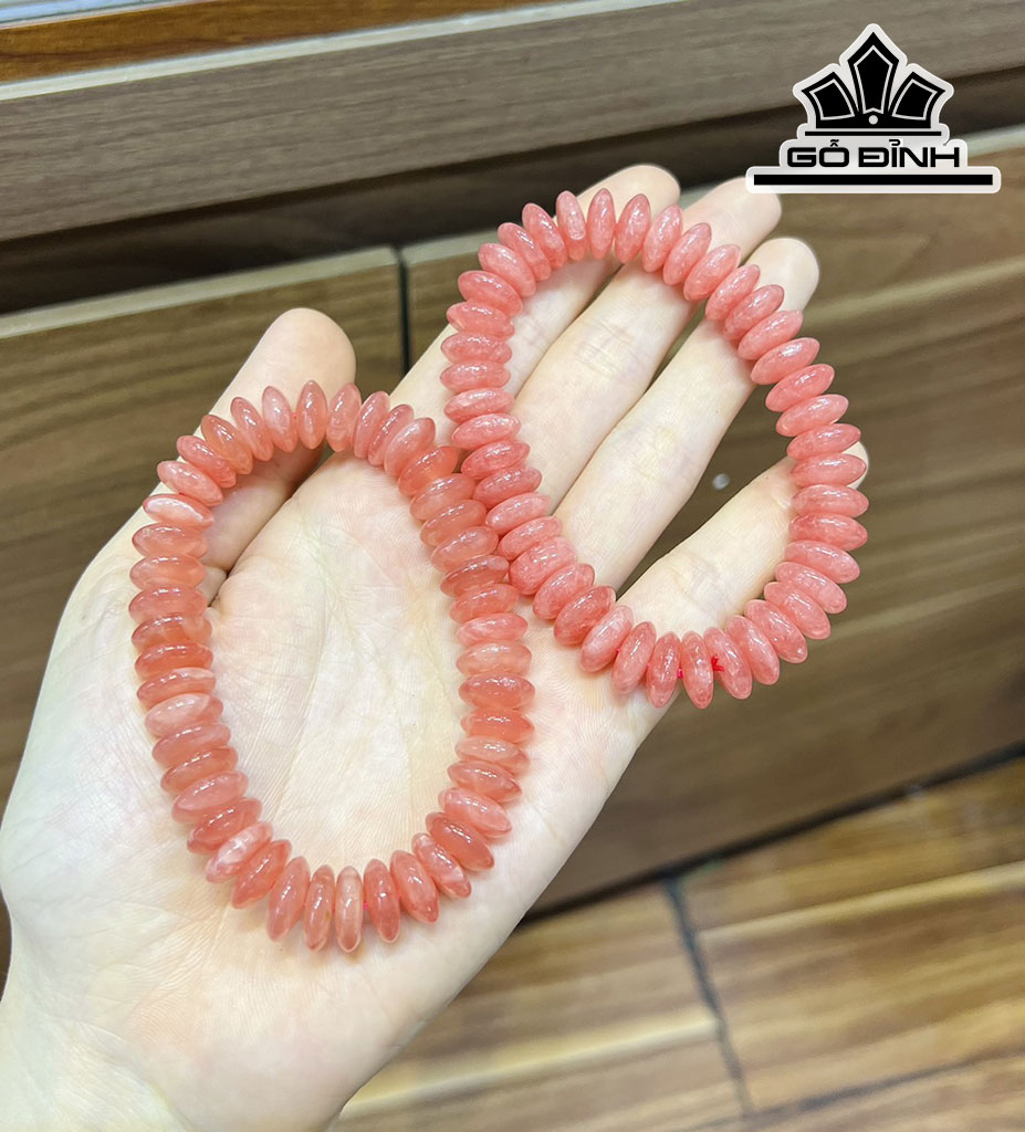 Vòng Tay Đá Đào Hoa Đường Kính Hạt 11,3 (mm)