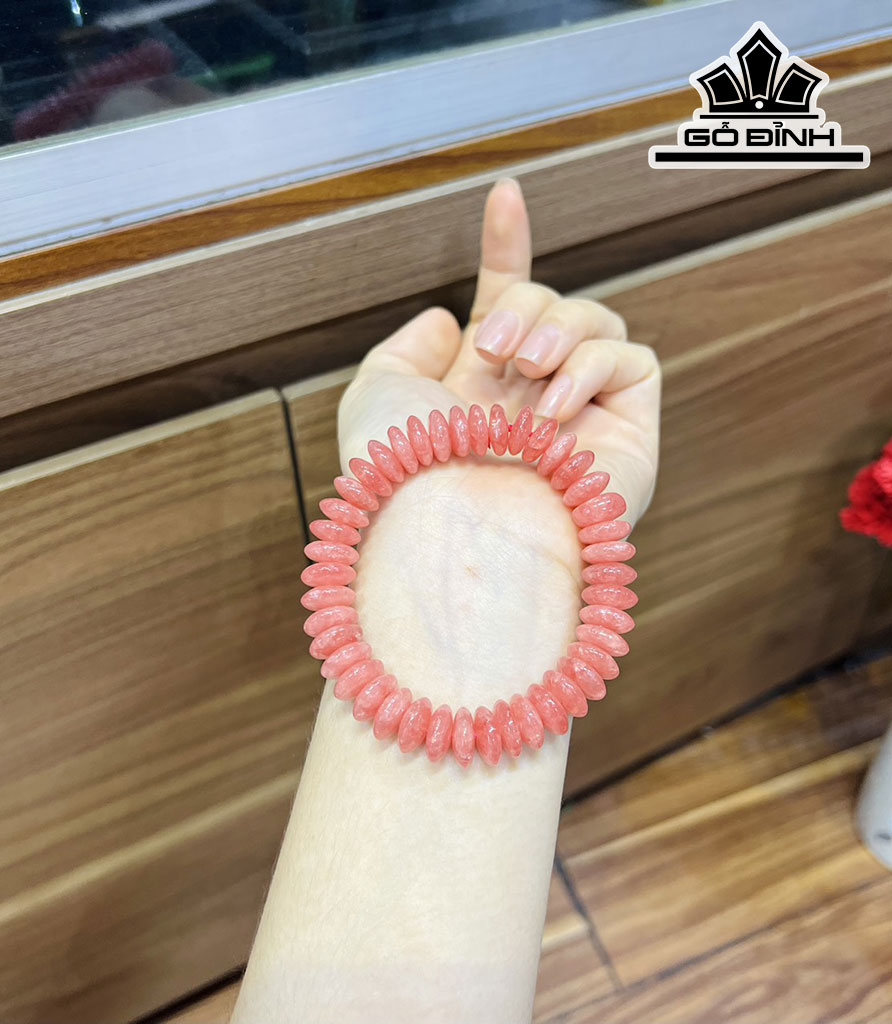 Vòng Tay Đá Đào Hoa Đường Kính Hạt 11,3 (mm)
