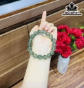 Vòng Tay Đá Thạch Anh Tóc Xanh Đường Kính Hạt 8-13 (mm)