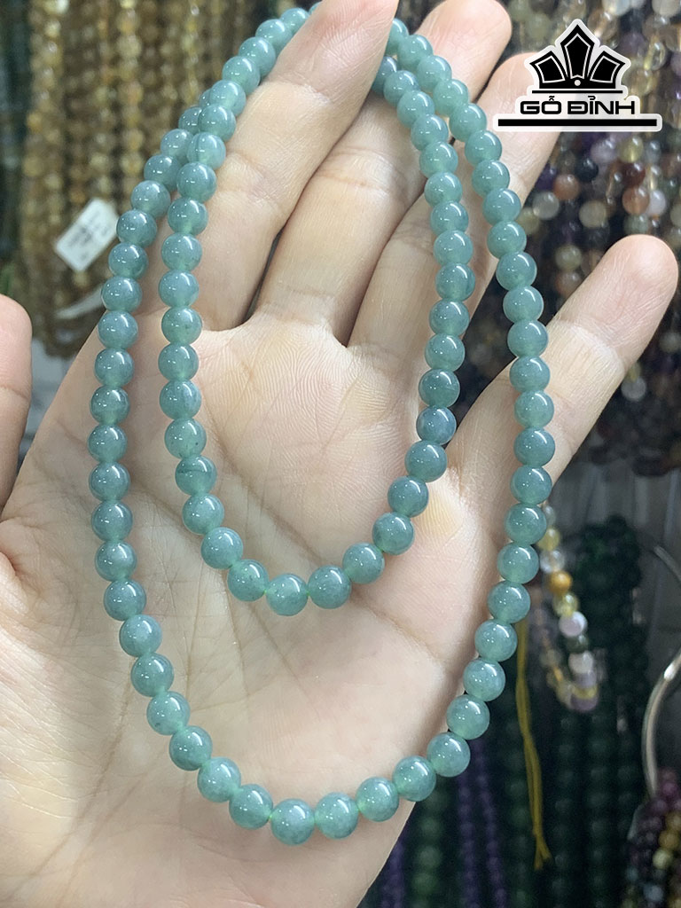 Chuỗi Đá Cẩm Thạch (Jadeite) Đường Kính Hạt 5,5 (mm)