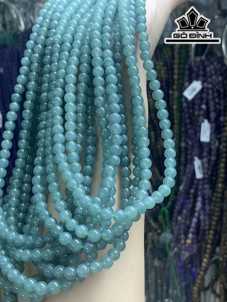 Chuỗi Đá Cẩm Thạch (Jadeite) Đường Kính Hạt 5,5 (mm)