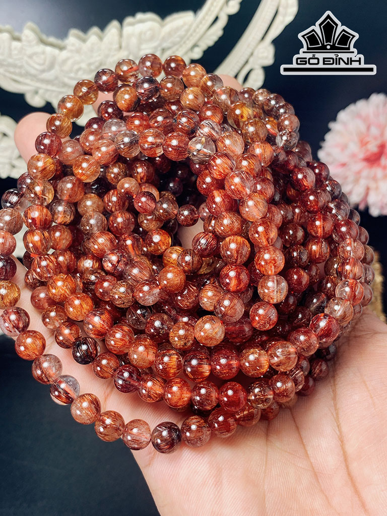 Chuỗi Đá Thạch Anh Tóc Nâu Đường Kính Hạt 6-7 (mm)