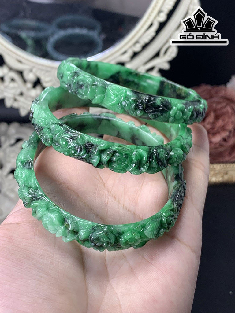Vòng Tay Đá Cẩm Thạch (Jadeite) Đường Kính 54,4-54,5-55,9 (mm)