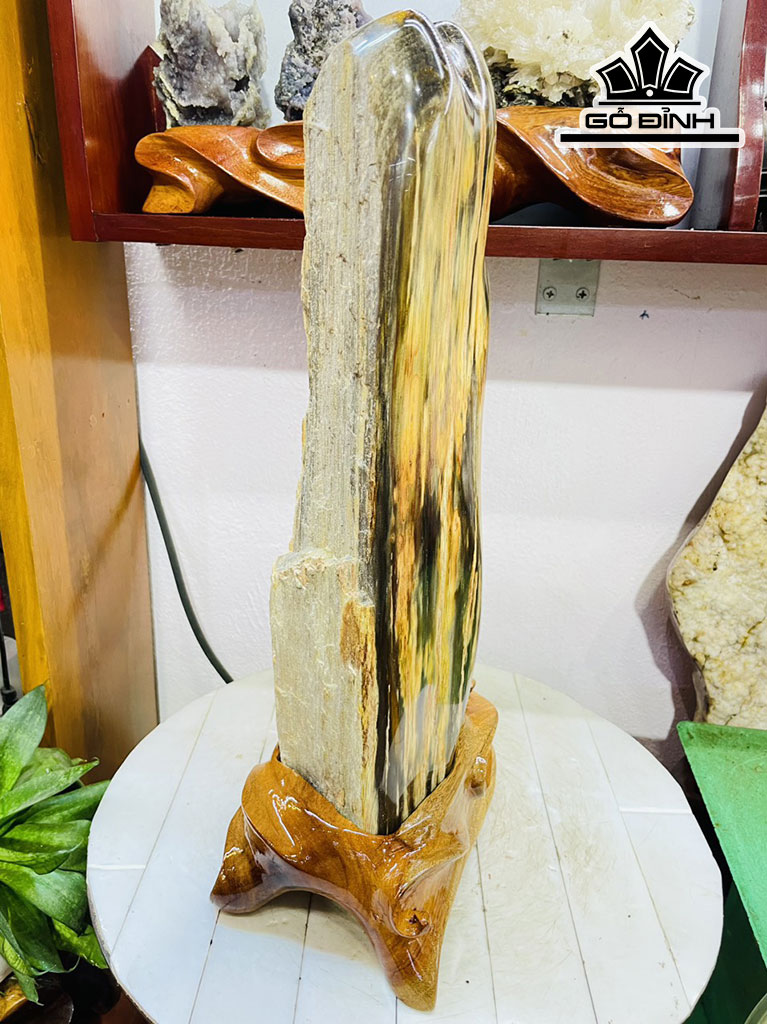 Tác Phẩm Gỗ Hóa Thạch Cao 46 Ngang 13 (cm) 8kg