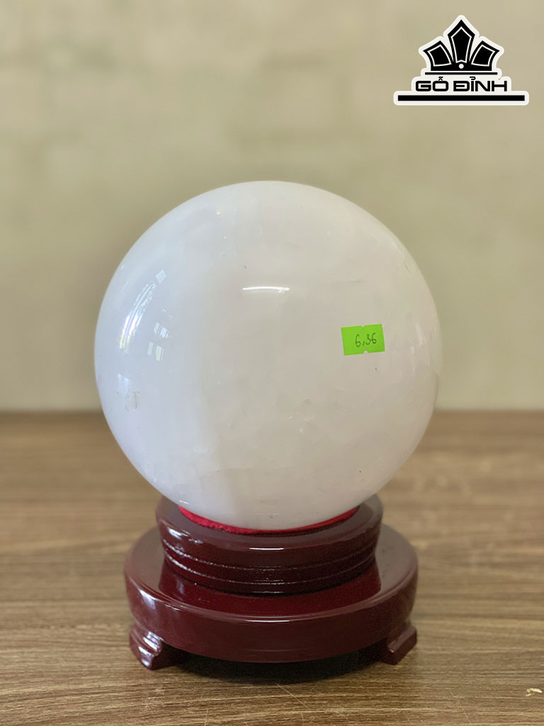 Bi Cầu Đá Thạch Anh Trắng Đường Kính 16 (cm) 6.3kg