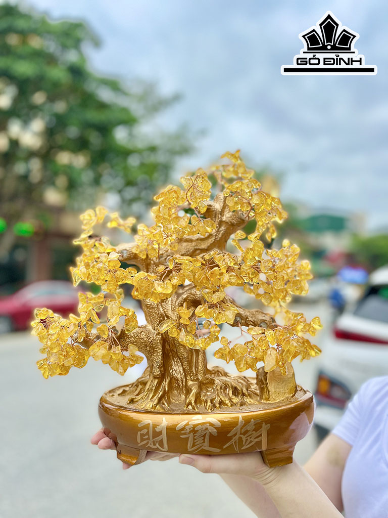 Cây Tài Lộc Đá Thạch Anh Cao 38 (cm)