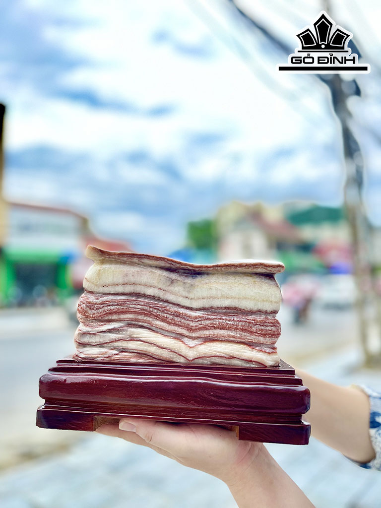 Tác Phẩm Đá Thịt Heo Đá Canxit Cao 16 Ngang 18 (cm) 3,85kg