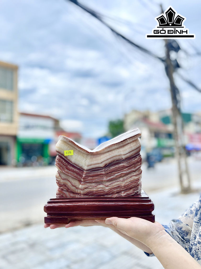 Tác Phẩm Đá Thịt Heo Đá Canxit Cao 24 Ngang 20 (cm) 5,59kg