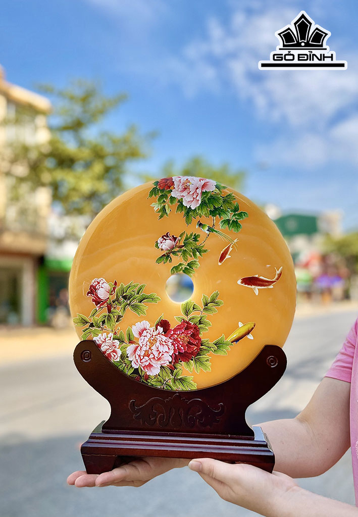 Tác Phẩm Đồng Điếu Đá Ngọc Hoàng Long Cao 30 (cm)