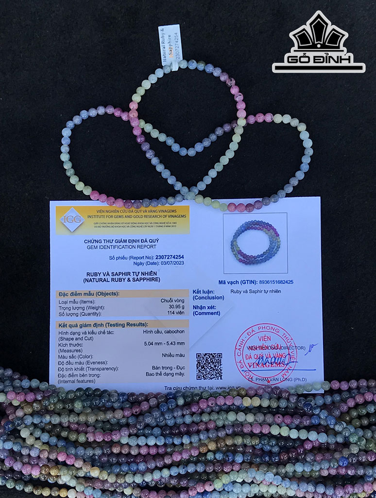 Chuỗi Đá Thạch Anh Đường Kính Hạt 5,2-5,5 (mm) 30.3gr