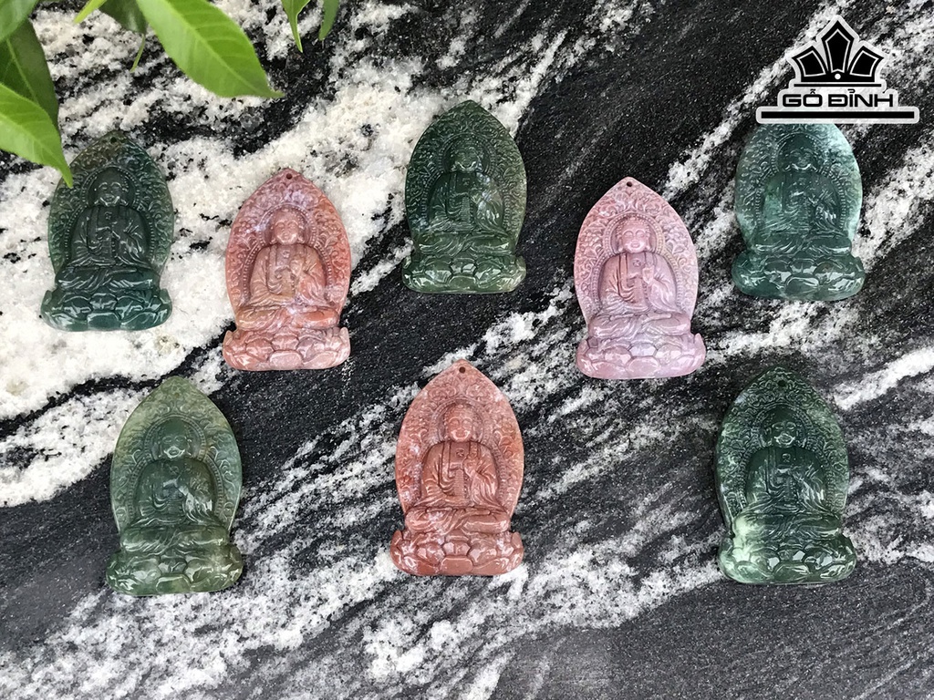 Mặt Dây Chuyền Đá Mã Não Cao 52,6 Ngang 31,6 Sâu 8 (mm)
