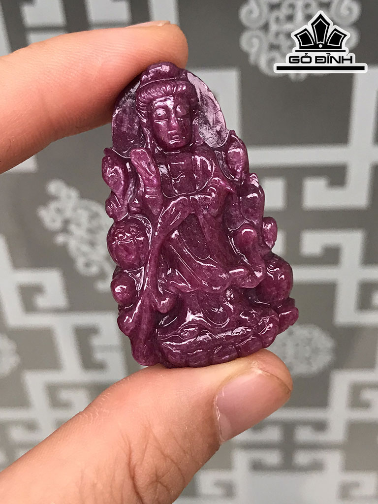 Mặt Dây Chuyền Đá Ruby Cao 43 Ngang 26,6 Sâu 8,8 (mm) 100,5cts