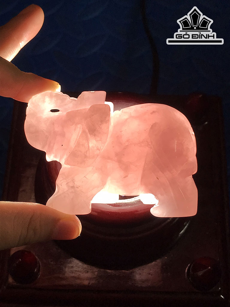 Tượng Voi Đá Ngọc Bích (Nephrite Jade) Cao 8 Ngang 5,5 Sâu 3,8 (cm)