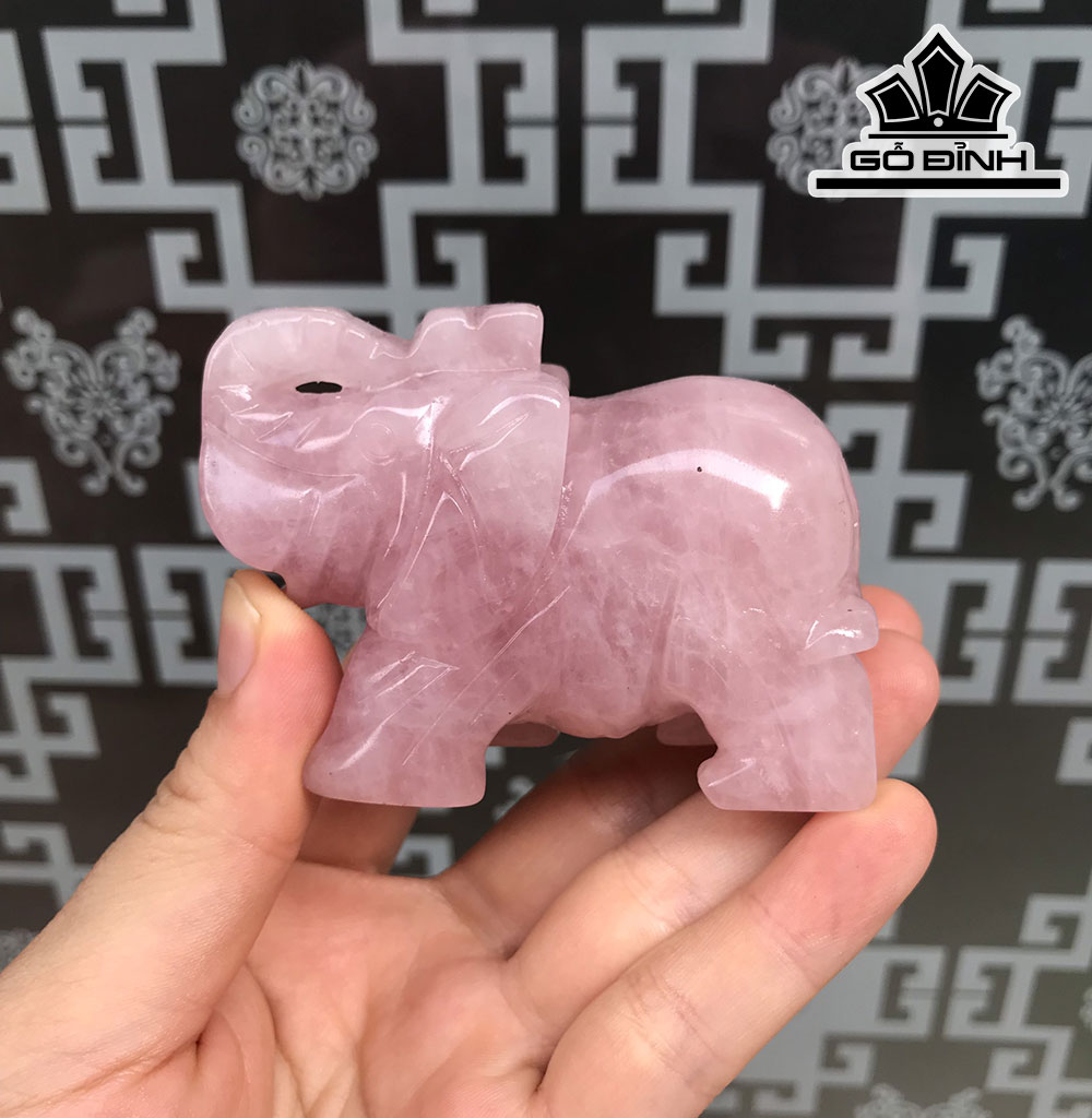 Tượng Voi Đá Ngọc Bích (Nephrite Jade) Cao 8 Ngang 5,5 Sâu 3,8 (cm)