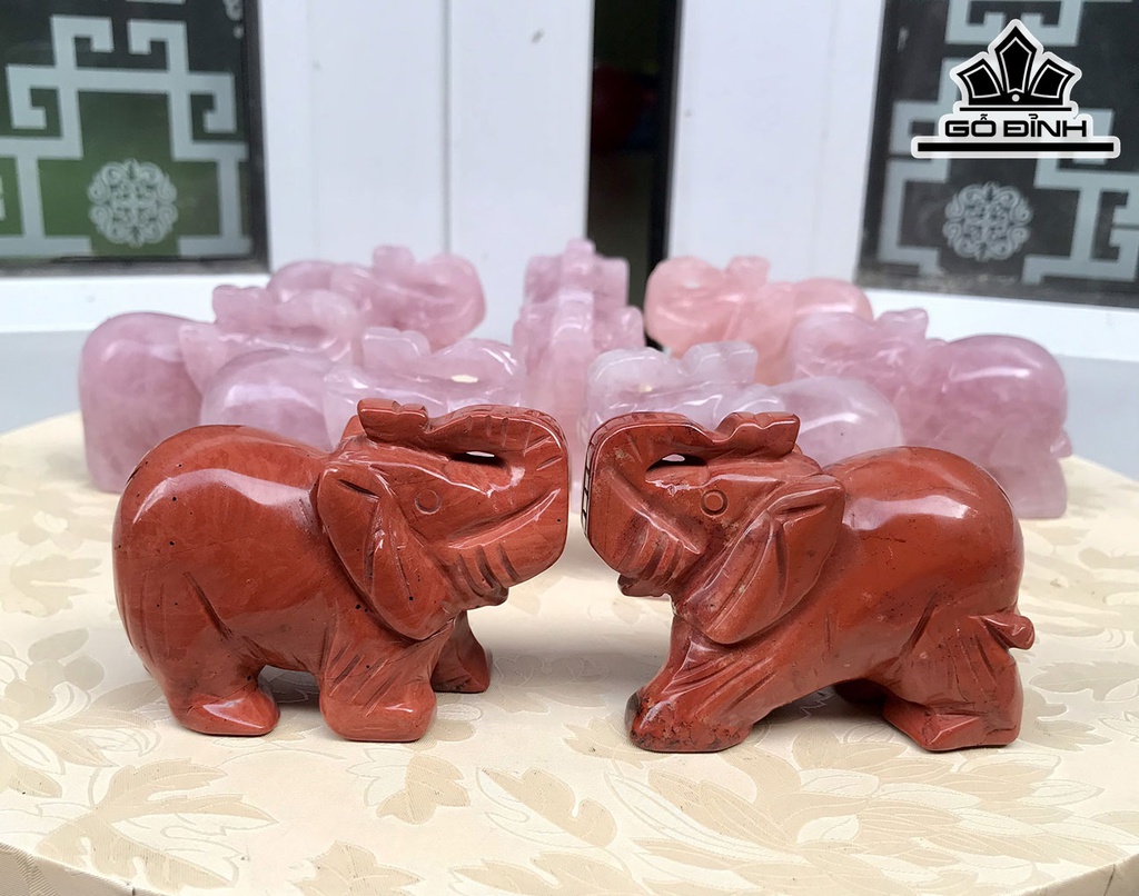 Tượng Voi Đá Ngọc Bích (Nephrite Jade) Cao 8 Ngang 5,5 Sâu 3,8 (cm)