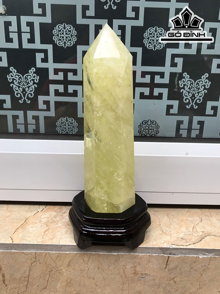 Trụ Đá Thạch Anh Vàng Cao 25 Ngang 6 Sâu 5,5 (cm) 1,05kg