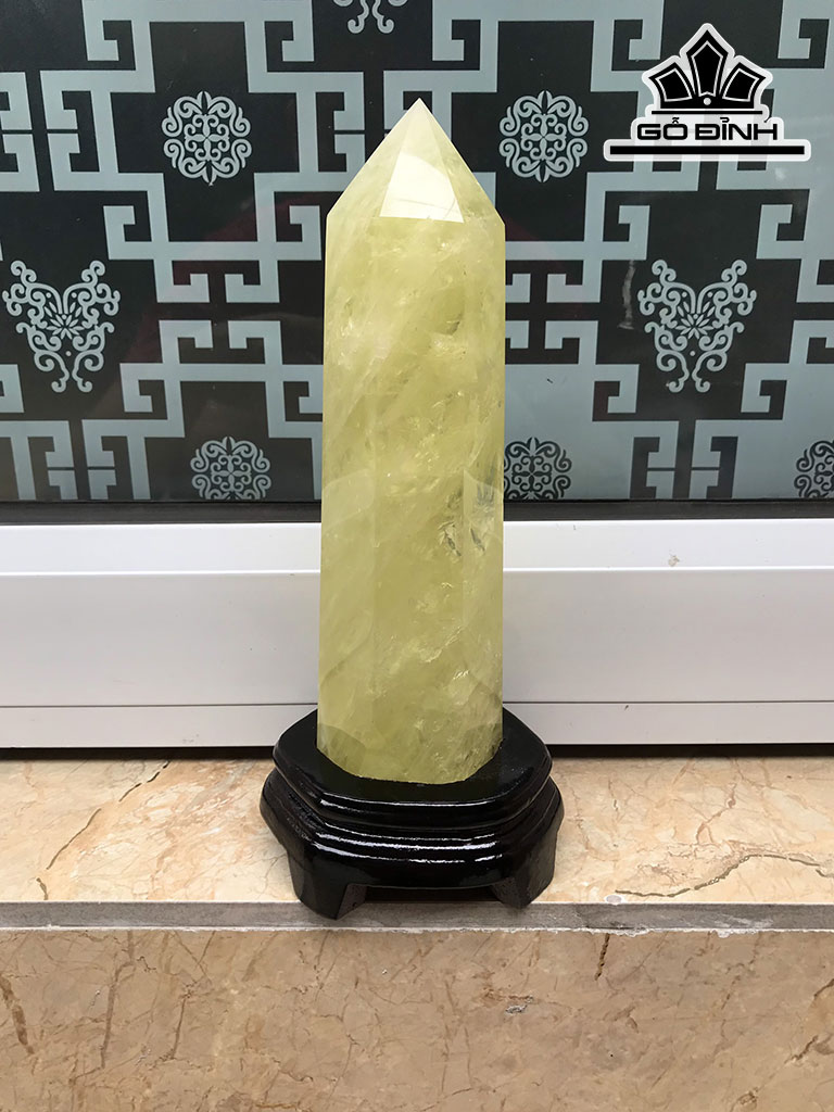 Trụ Đá Thạch Anh Vàng Cao 25 Ngang 6 Sâu 5,5 (cm) 1,05kg