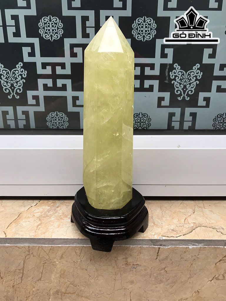 Trụ Đá Thạch Anh Vàng Cao 25 Ngang 6 Sâu 5,5 (cm) 1,05kg