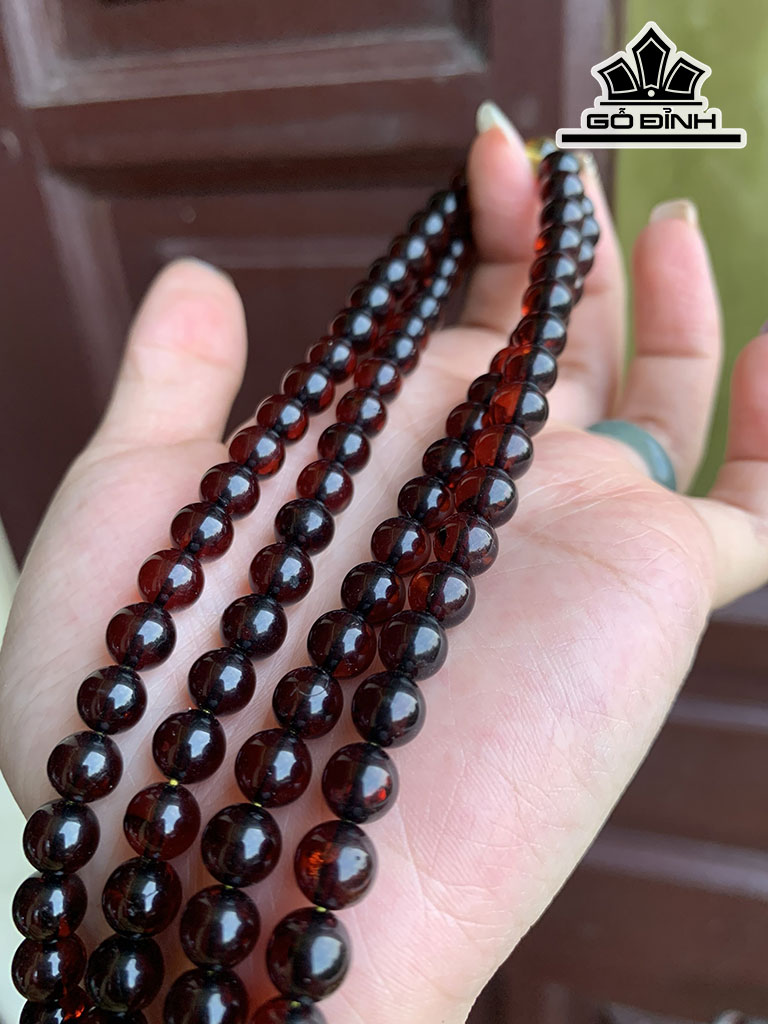 Chuỗi Đá Hổ Phách Đường Kính Hạt 7 (mm)