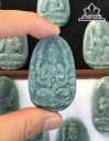 Mặt Dây Chuyền Phật Bản Mệnh Đá Cẩm Thạch (Jadeite) Cao 4,75 Ngang 3 Sâu 0,6 (mm)
