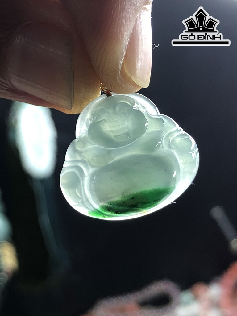Mặt Dây Di Lặc Đá Ngọc Pakistan Cao 19 Ngang 21 Sâu 4,2 (mm) 2,3gr