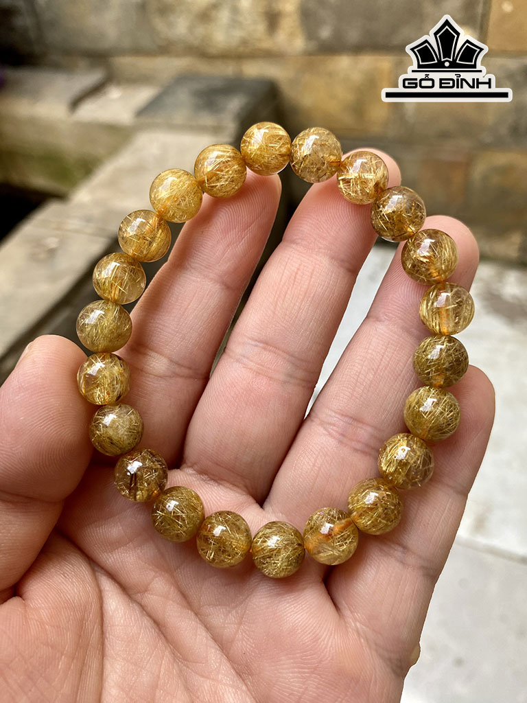 Vòng Tay Đá Thạch Anh Đường Kính Hạt 9 (mm)