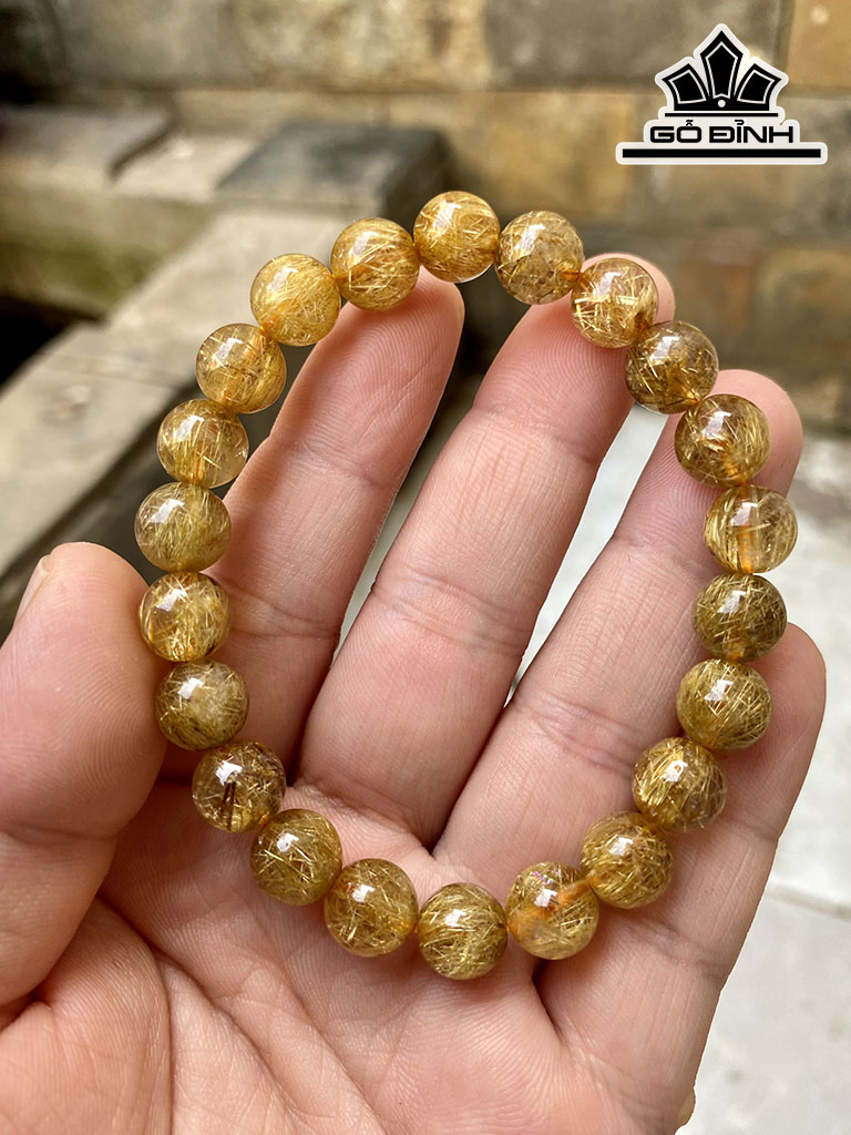 Vòng Tay Đá Thạch Anh Đường Kính Hạt 9 (mm)