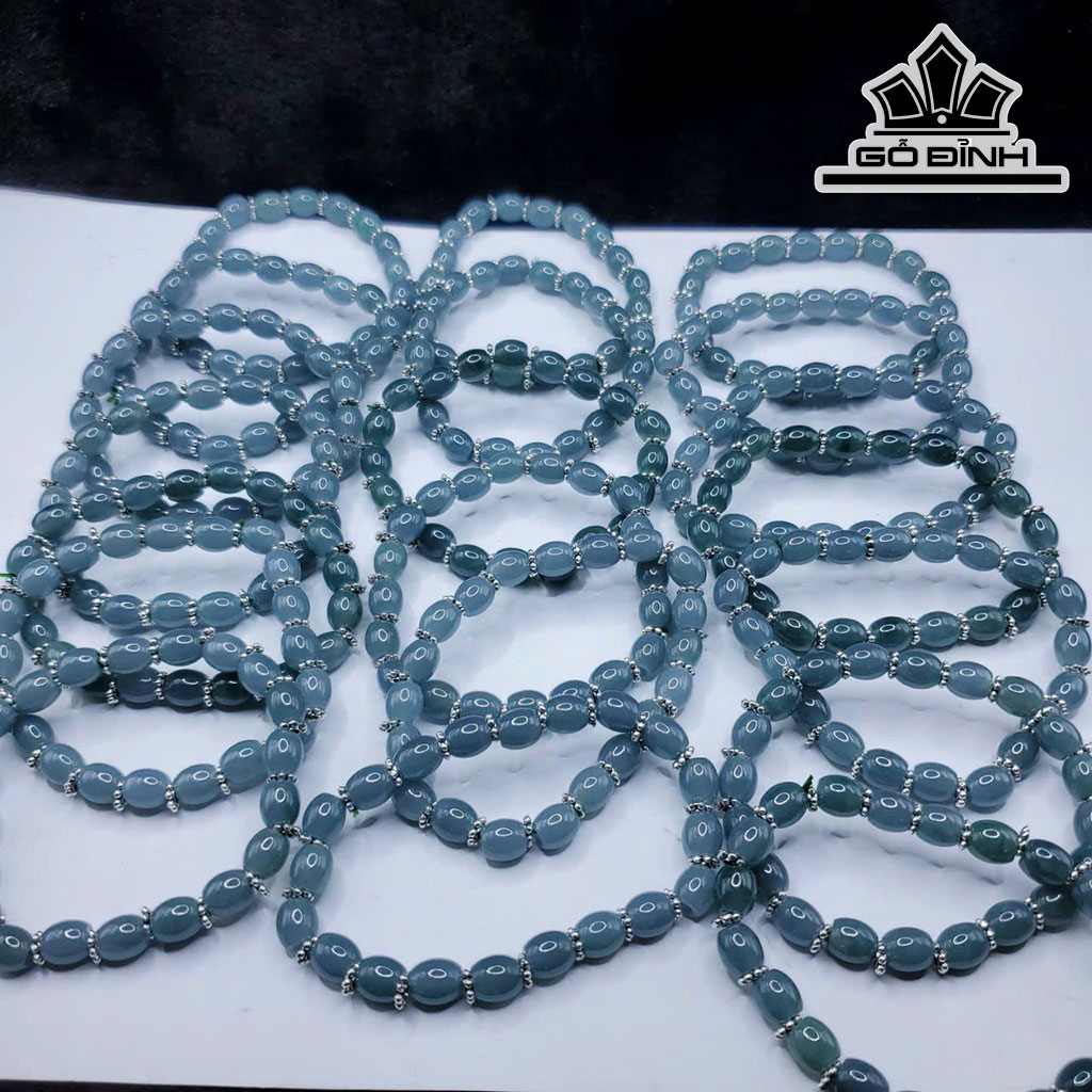 Vòng Tay Lu Thống Đá Ngọc Lam (Turquoise) Cao 4 Ngang 7,5 (mm)