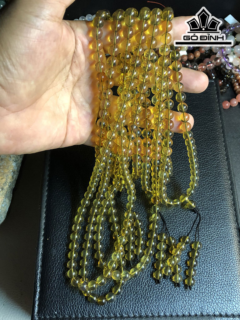 Chuỗi Đá Hổ Phách Đường Kính Hạt 7,2 (mm) 24gr