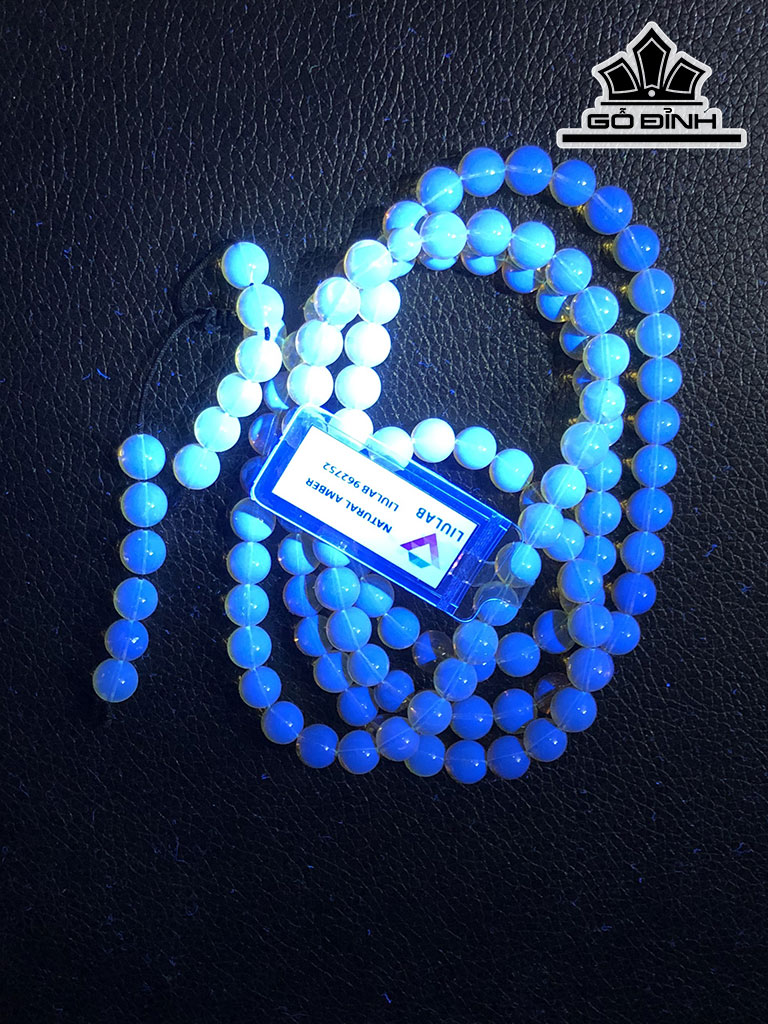 Chuỗi Đá Hổ Phách Đường Kính Hạt 7,7 (mm) 29gr