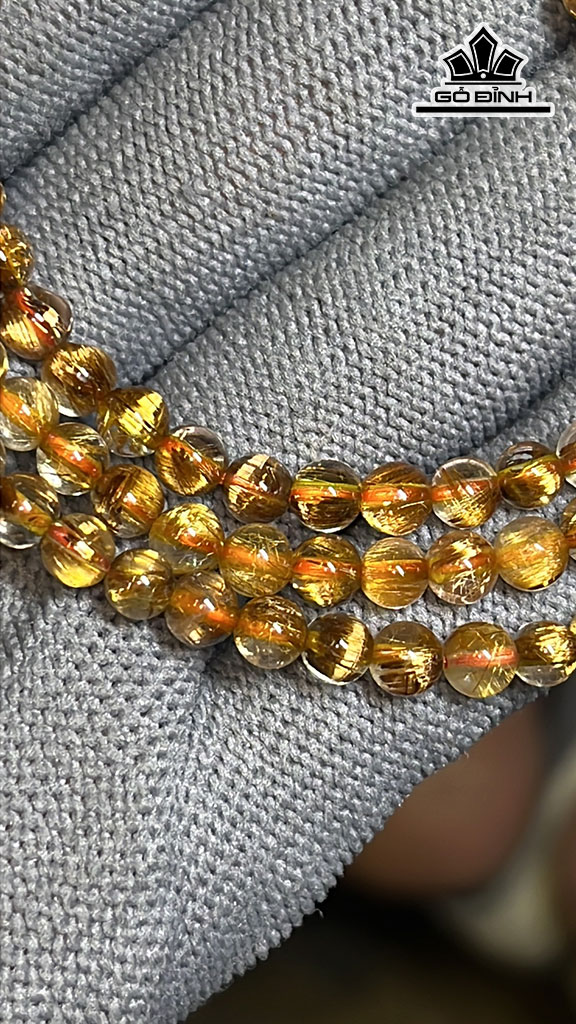 Chuỗi Đá Thạch Anh Tóc Vàng Đường Kính Hạt 4,8 (mm) 17.9gr