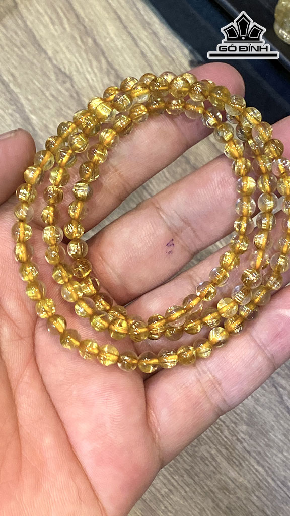 Chuỗi Đá Thạch Anh Tóc Vàng Đường Kính Hạt 5,2 (mm) 22.3gr