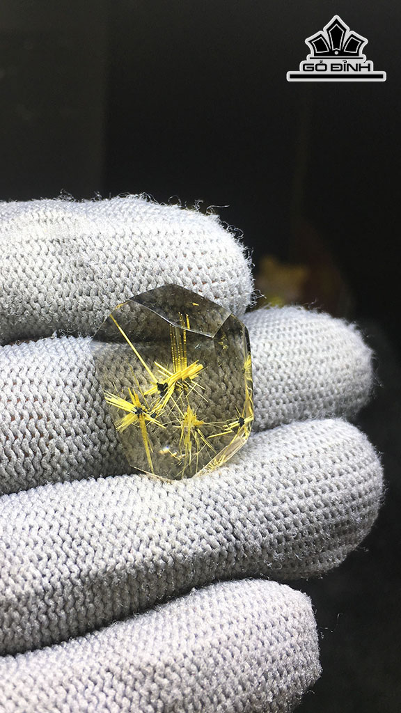 Mặt Dây Chuyền Đá Thạch Anh Tóc Vàng Cao 22,9 Ngang 18,2 Sâu 8,8 (mm) 5,1gr