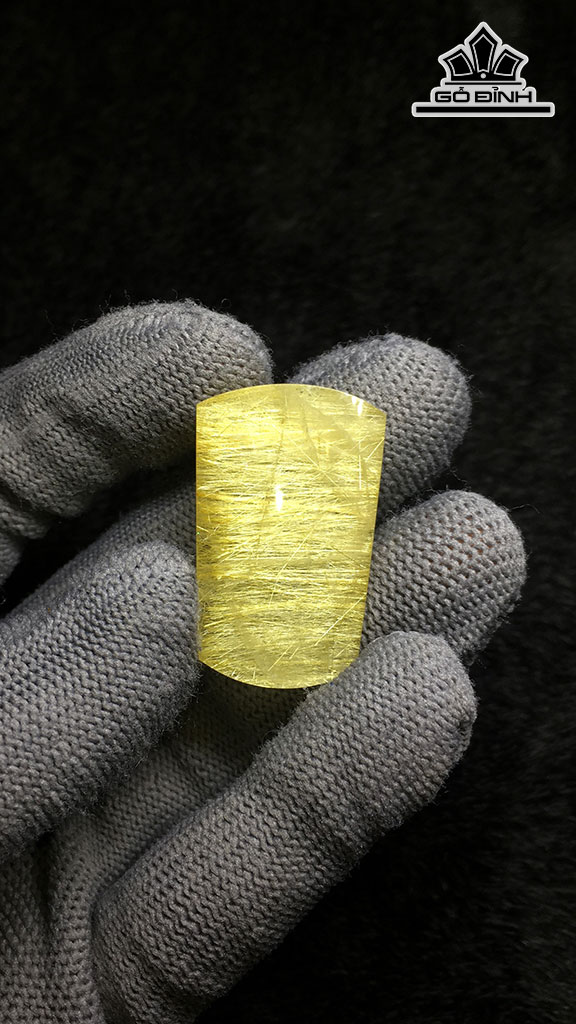 Mặt Dây Chuyền Đá Thạch Anh Tóc Vàng Cao 32,9 Ngang 20,2 Sâu 7,6 (mm) 9,6gr