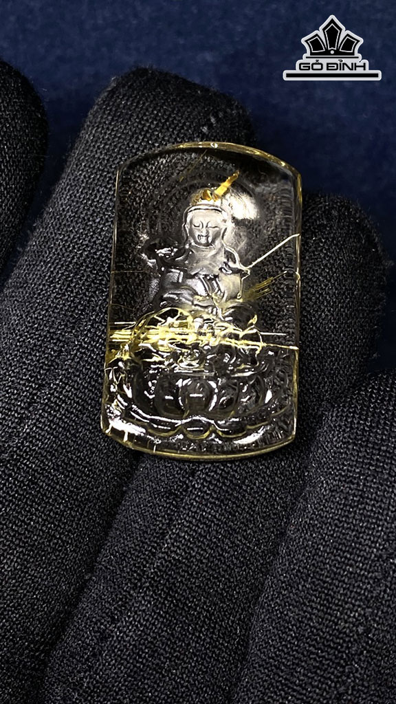 Mặt Dây Chuyền Đá Thạch Anh Tóc Vàng Cao 33,3 Ngang 19,5 Sâu 9 (mm) 9,7gr