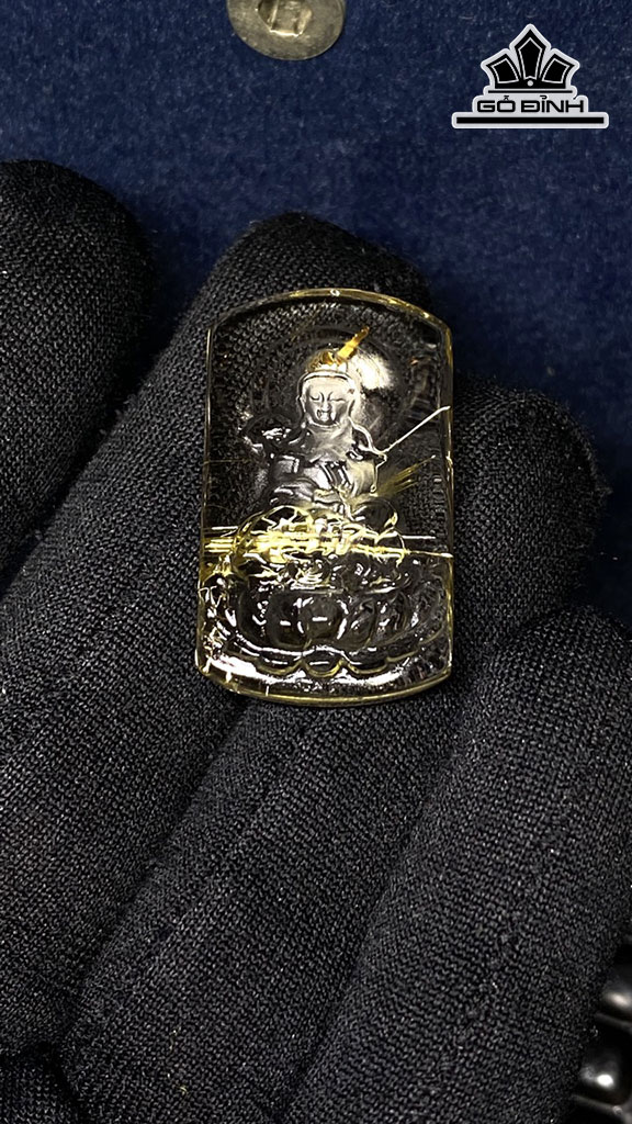 Mặt Dây Chuyền Đá Thạch Anh Tóc Vàng Cao 33,3 Ngang 19,5 Sâu 9 (mm) 9,7gr