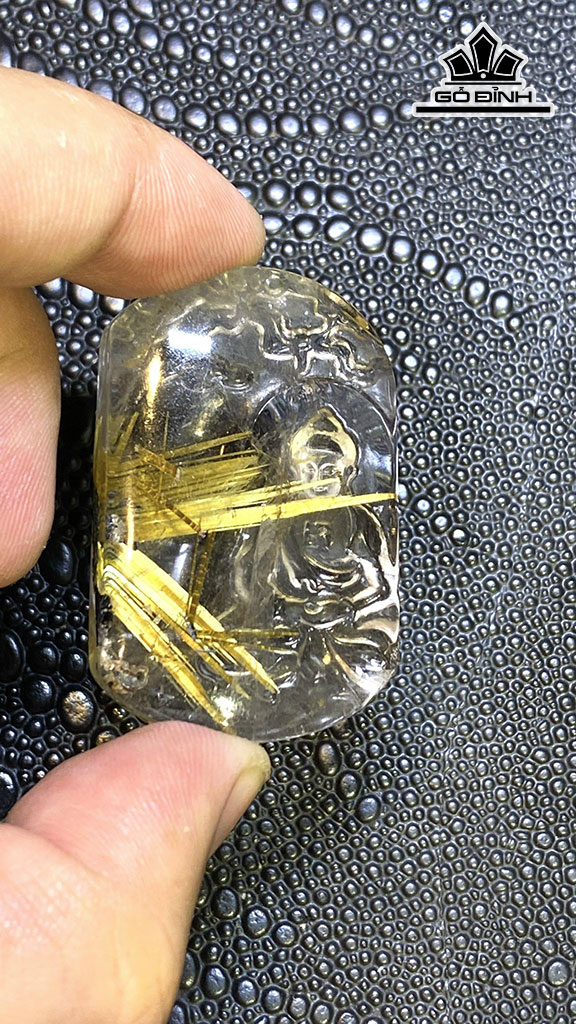 Mặt Dây Chuyền Đá Thạch Anh Tóc Vàng Cao 46 Ngang 29 Sâu 10 (mm) 28gr