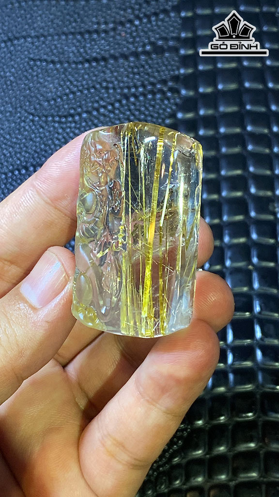 Mặt Dây Chuyền Đá Thạch Anh Tóc Vàng Cao 48,8 Ngang 29,5 Sâu 13,9 (mm) 41,2gr