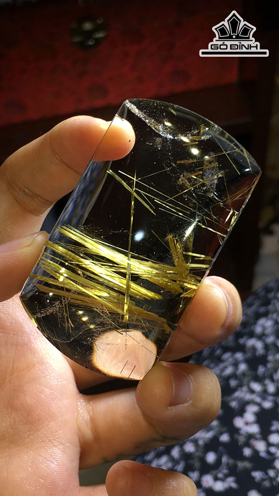 Mặt Dây Chuyền Đá Thạch Anh Tóc Vàng Cao 59,2 Ngang 34 Sâu 8,7 (mm) 36,8gr