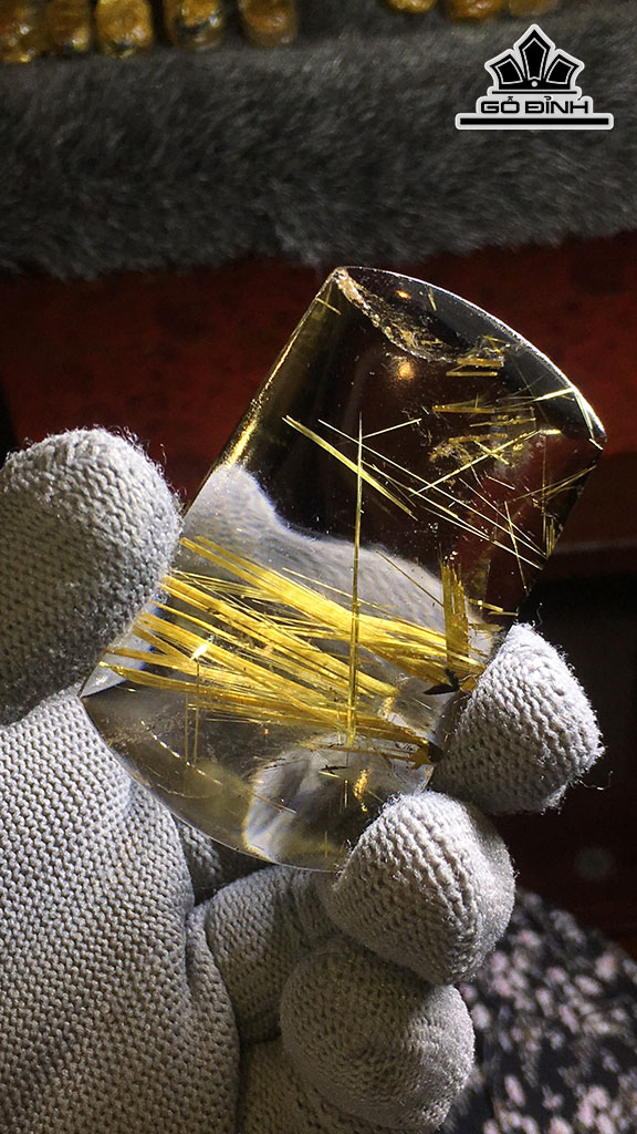 Mặt Dây Chuyền Đá Thạch Anh Tóc Vàng Cao 59,2 Ngang 34 Sâu 8,7 (mm) 36,8gr