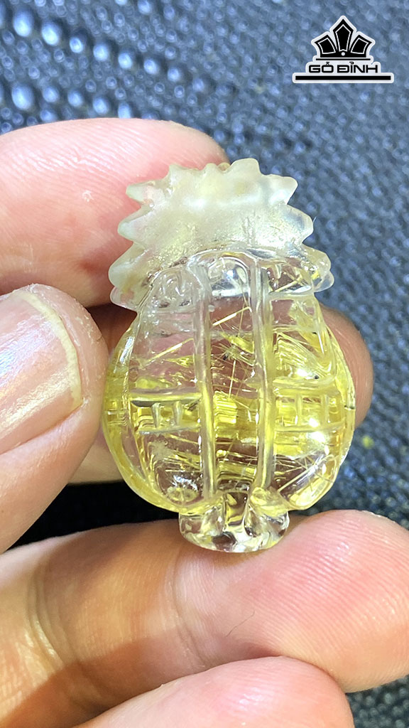 Mặt Dây Chuyền Long Quy Đá Thạch Anh Tóc Vàng Cao 33,3 Ngang 21,6 Sâu 12,3 (mm) 11gr