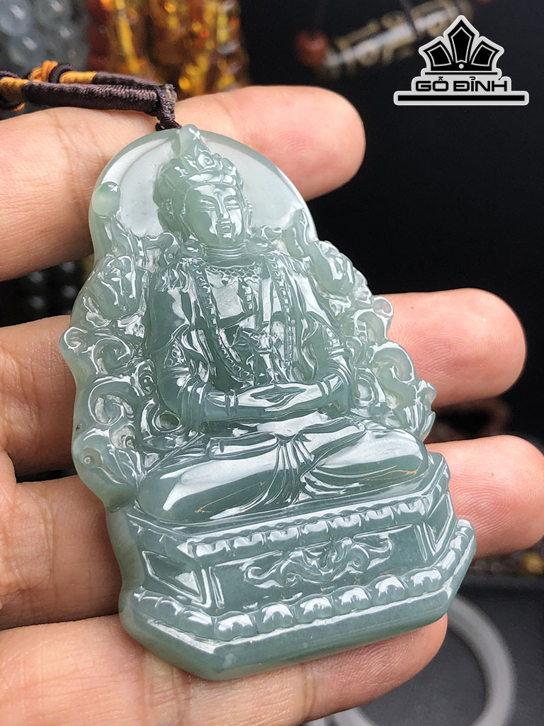 Mặt Dây Chuyền Quan Âm Đá Cẩm Thạch Cao 68 Ngang 47 Sâu 8 (mm) 48gr