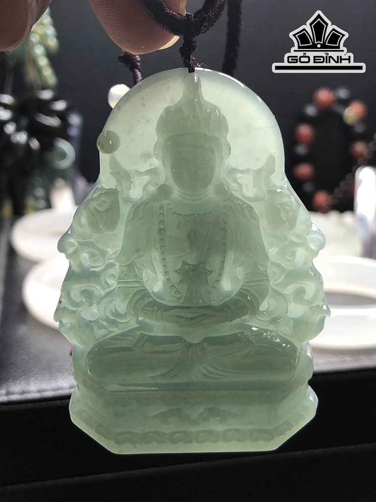 Mặt Dây Chuyền Quan Âm Đá Cẩm Thạch Cao 68 Ngang 47 Sâu 8 (mm) 48gr