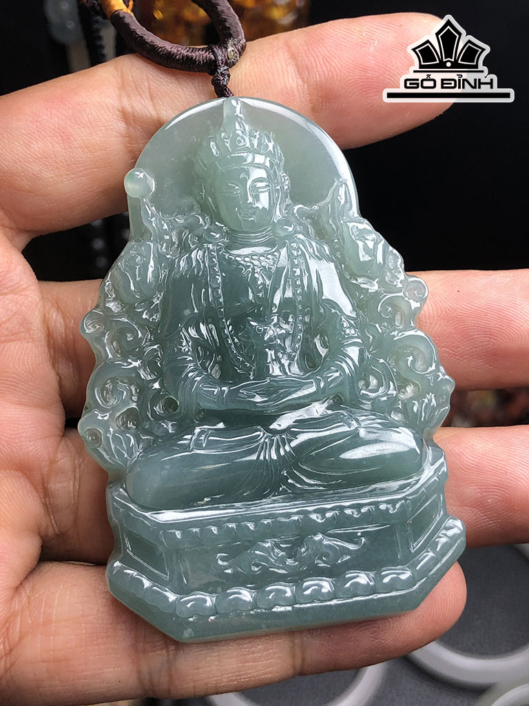 Mặt Dây Chuyền Quan Âm Đá Cẩm Thạch Cao 68 Ngang 47 Sâu 8 (mm) 48gr