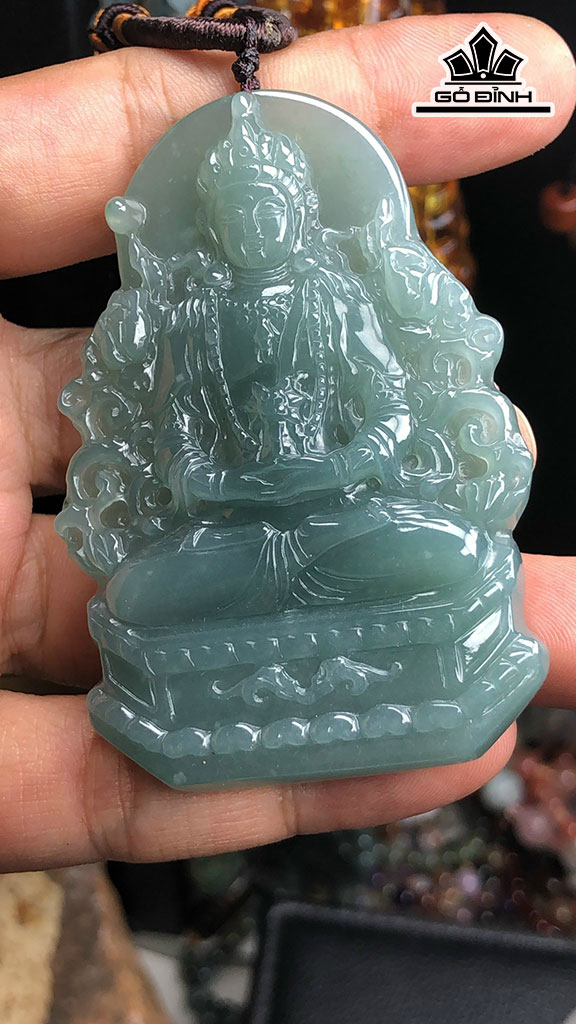 Mặt Dây Chuyền Quan Âm Đá Cẩm Thạch Cao 68 Ngang 47 Sâu 8 (mm) 48gr