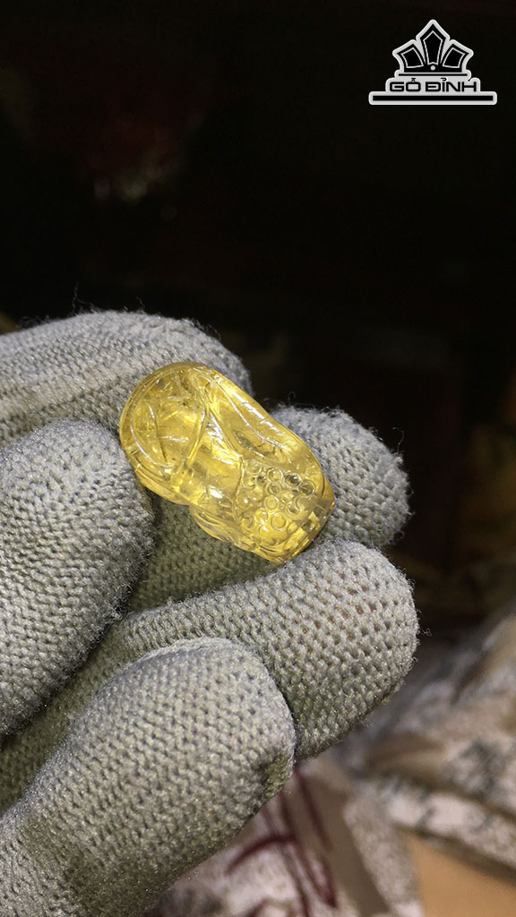 Tỳ Hưu Đá Thạch Anh Tóc Vàng Cao 22 Ngang 12,6 Sâu 11 (mm) 5,4gr