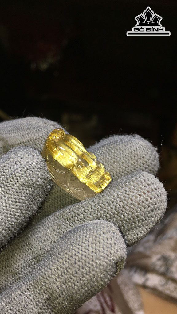 Tỳ Hưu Đá Thạch Anh Tóc Vàng Cao 22 Ngang 12,6 Sâu 11 (mm) 5,4gr