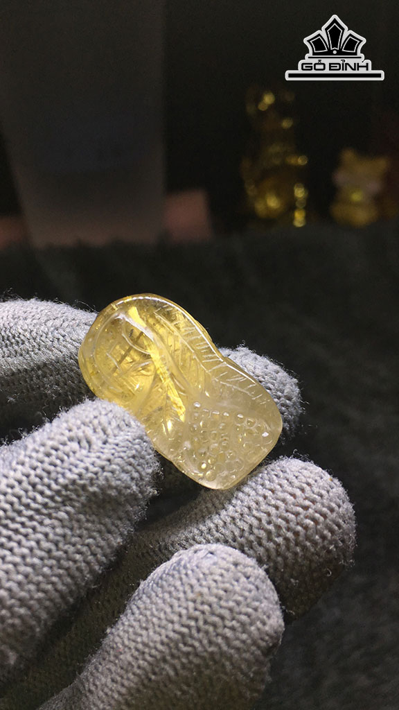 Tỳ Hưu Đá Thạch Anh Tóc Vàng Cao 28 Ngang 15,3 Sâu 12,5 (mm) 10gr