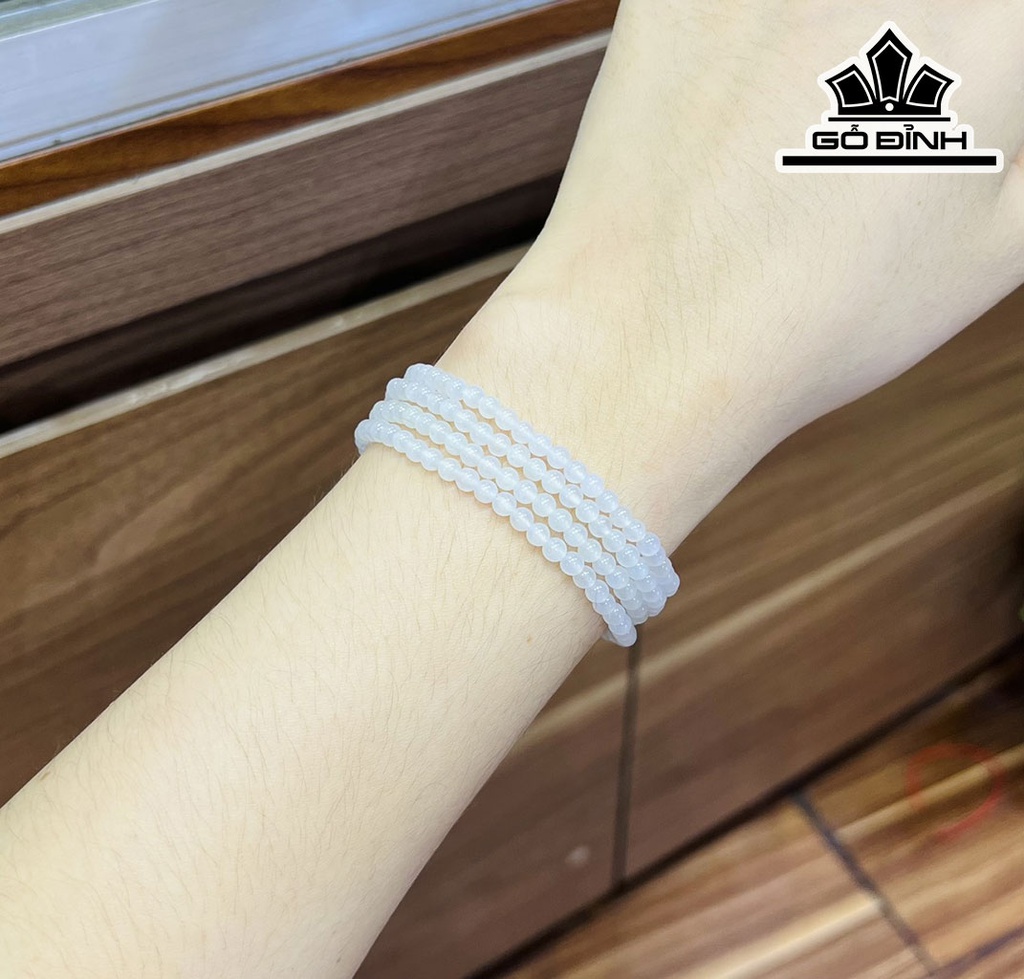 Chuỗi Đá Cẩm Thạch (Jadeite) Đường Kính Hạt 3,5 (mm)