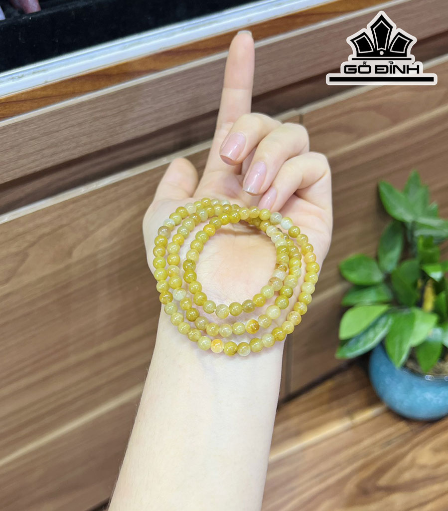 Chuỗi Đá Cẩm Thạch (Jadeite) Đường Kính Hạt 5,2 (mm)